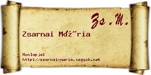 Zsarnai Mária névjegykártya
